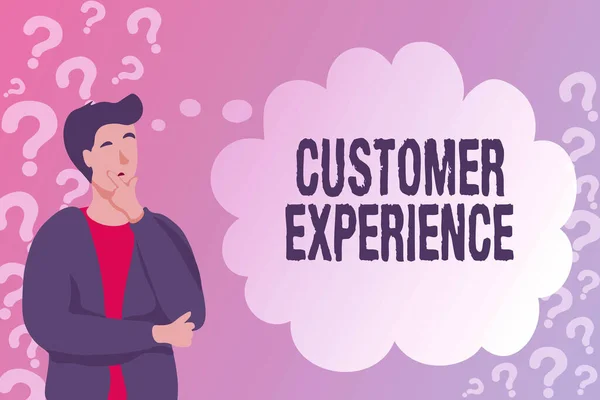 Schreiben von Text Customer Experience. Word for Interaction zwischen zufriedenen Kunden und Unternehmen Registrierung eines Social-Media-Kontos, Eingabe und Protokollierung von Tagebucheinträgen — Stockfoto