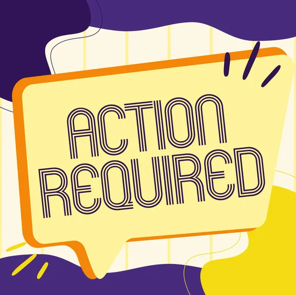 Sign displaying Action Required. Internet Concept Regard an action from someone by virtue of their position Illustration Of Empty Big Chat Box For Waiting For Advertisement. — Stock Photo, Image