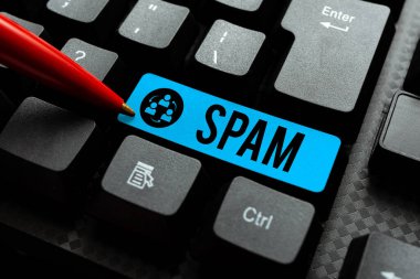 Spam sunan metin başlığı. İnternet Kavramsal Uygunsuz Reklamlar Yeni İş Mesajları Yazma, Piyasa Stratejileri Yazma Özeti