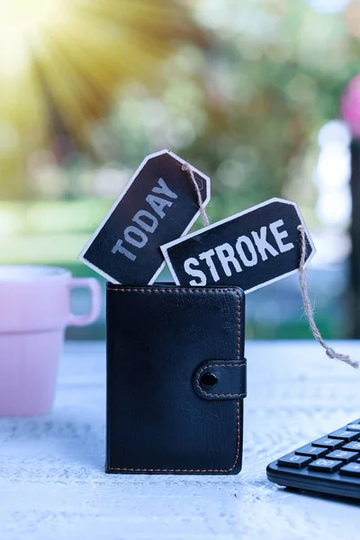 Konceptuell bildtext Stroke. Affärsidé Patienter förlorar medvetandet på grund av dåligt blodflöde medicinsk Utomhus Avkoppling Erfarenhet och idéer, Coffee Shop Garden Designar — Stockfoto