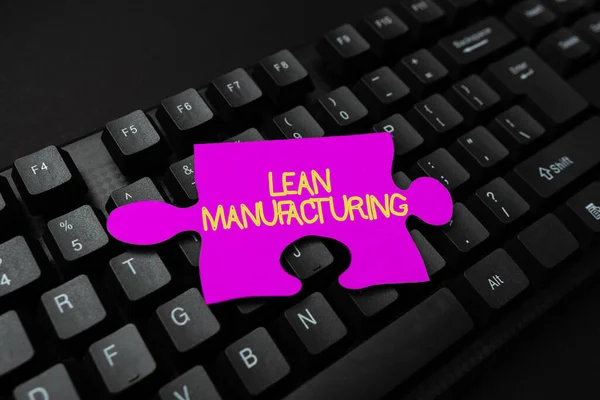 Концептуальний дисплей Lean Manufacturing. Бізнес-підхід Мінімізація відходів без пожертвування продуктивності Типізація Лист бізнес-угоди, Написання нового зобов'язуючого контракту — стокове фото