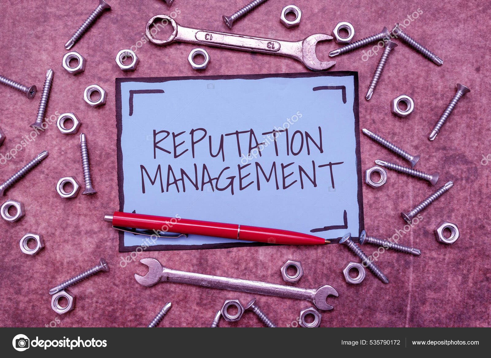 激励表现出标志声誉管理。概念意义影响与控制形象品牌还原的新思想- -维持规划创新思维的头脑建构——图库图片© nialowwa #535790172