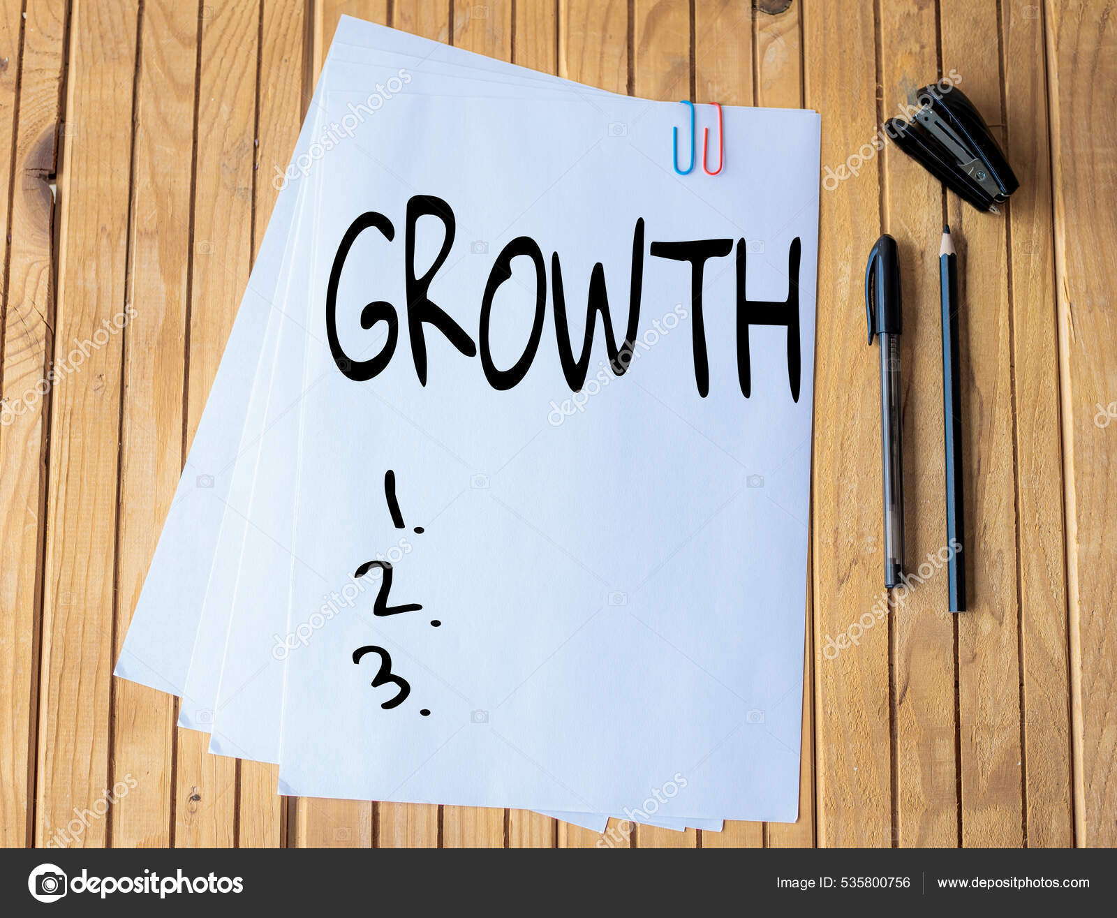 Text caption presenting Growth. Business showcase process of increasing