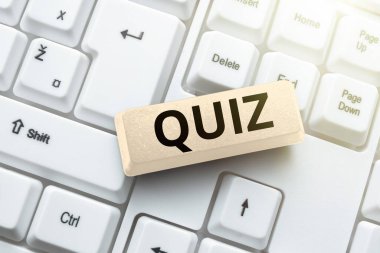 Mesaj işareti Quiz 'i gösteriyor. Çevrimiçi İleti, Daktilo ve İnternet Mektuplarına Yanıt Veren Bilgi Sınavı öğrencilerine verilen kavramsal fotoğraf özeti gayri resmi testi