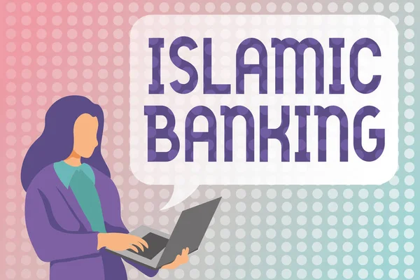 Visualizzazione concettuale Islamic Banking. Business concept Sistema bancario basato sui principi della legge islamica Studiare linguaggi di programmazione, codifica e sviluppo di nuovi videogiochi — Foto Stock