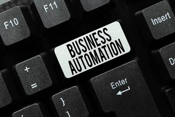 Schreiben von Textanzeigen Business Automation. Wort für digitale Transformation vereinfacht die Eingabe von Geschäftsvereinbarungsschreiben, Schreibmaschinen und neuen verbindlichen Verträgen — Stockfoto