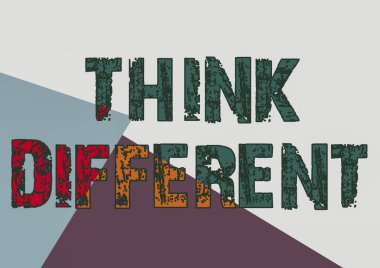 İlham veren bir metin. Farklı düşün. Düşüncelerinizle ve davranışlarınızla eşsiz olun Değişim Rüzgarı Değişik Şekiller ve Renklerle Resmedilmiş Arkaplanlar.