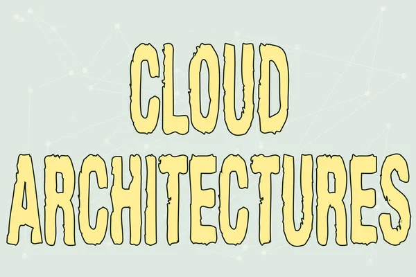 Conceptual display Cloud Architectures. Internet Concept Various Engineered Databases Softwares Applications Line Illustrated Backgrounds With Various Shapes And Colours.