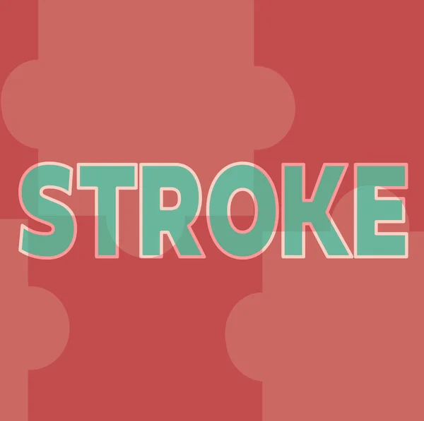 Signo de texto que muestra Stroke. Concepto de Internet Los pacientes que pierden la conciencia debido a un flujo sanguíneo deficiente Línea médica Fondos ilustrados con varias formas y colores. — Foto de Stock