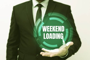 El yazısı tabelası hafta sonu yüklemesi. İş konsepti Cuma partisinden başlayarak dinlenme zamanı gevşeme Yeni Planlar ve Planlama Sürecini Sunan Fikirler