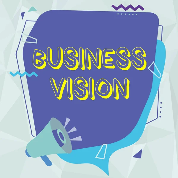 Scrittura visualizzazione del testo Business Vision. Concetto significa far crescere il tuo business in futuro in base ai tuoi obiettivi Megaphone Drawing Fare un nuovo annuncio per Chat Cloud. — Foto Stock