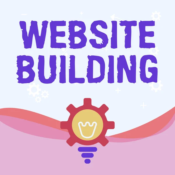 Sign displaying Website Building. Business idea tools that typically allow the construction of pages Illuminated Light Bulb With Gear Shell Showing Technology Ideas. — Stock Photo, Image