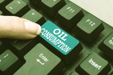 Kavramsal görünüm yağ tüketimi. Bu girdi günlük varillerde tüketilen petroldür. Çevrimiçi Araştırma materyalleri derleme ve yazma, sohbet mesajları gönderme