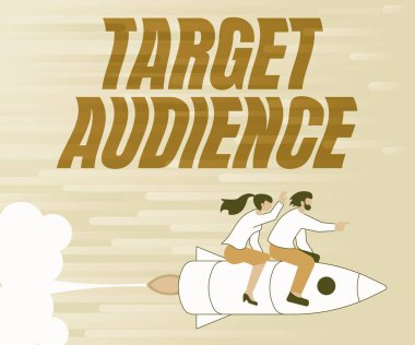 İlham verici hedef kitleyi gösteren metin. İş genel bakış kategorisi, sözlerinizi 