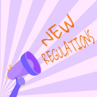 Kavramsal Başlık Yeni Yönetmelikler. Genelde kurallar tarafından kullanılan faaliyetleri kontrol eden işletme konsepti. El Tutma Megafonu Harika Duyurular Yapıyor.