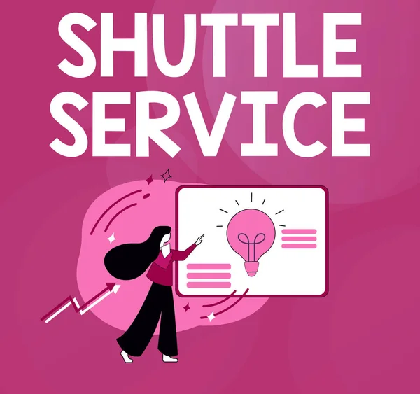 Kézírás szöveg Shuttle Service. Üzleti kirakat járművek, mint a buszok gyakran utaznak két hely között Absztrakt kitöltése Online űrlapok, Válaszoló internetes felmérések és kérdések — Stock Fotó