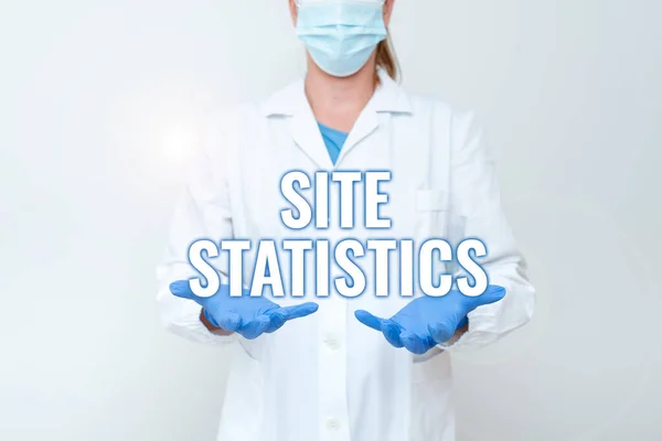 Conceptual display Site Statistics. Business overview measurement of behavior of visitors to certain website Demonstrating Medical Ideas Presenting New Scientific Discovery — Stock Photo, Image