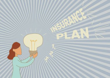 İlham Sigortası Planı 'nı gösteren metin. İşletme vitrininde bir işçinin 