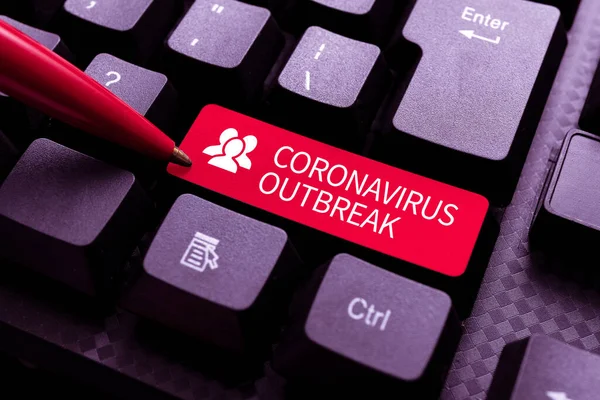 Почерк Коронавируса. Деловая витрина - инфекционное заболевание, вызванное недавно обнаруженным вирусом COVID19. — стоковое фото