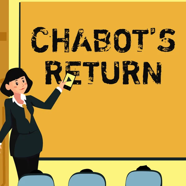 Conceptuele weergave Chabot S Return. Concept betekent de terugkeer van gesprek via auditieve of tekstuele methode -42290 — Stockfoto