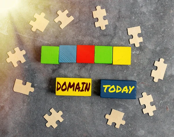 Conceptual display Domain. Business approach an area of territory controlled by a particular ruler or government Stack of Sample Cube Rectangular Boxes On Surface Polished With Multi-Colour — Stock Photo, Image