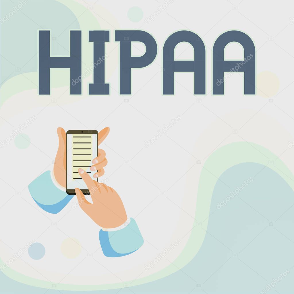 Hand writing sign Hipaa. Business idea Acronym stands for Health Insurance Portability Accountability Abstract Spreading Message Online, Global Connectivity Concepts