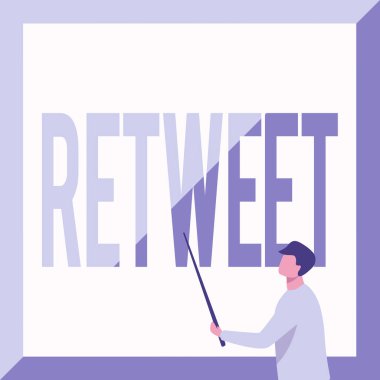 Retweet 'i gösteren mesaj işareti. Yeni Dersler Gösteren Başka Bir Kullanıcı Eğitmeni Tutma Çubuğu İşaret Panosu tarafından gönderilmiş bir iletiyi twitter 'da veya iletideki iş genel görünümü.