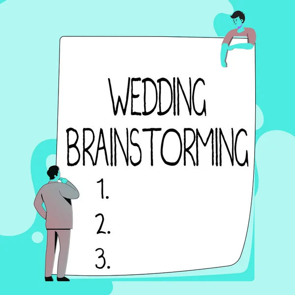 Text zeigt Inspiration Wedding Brainstorming. Konzeptfoto Heiraten in einem wirtschaftlichen Brechen der Bank Tippen und Einreichen von Office-Dokumenten, Erstellen von Arbeit Verwandte Dateien — Stockfoto