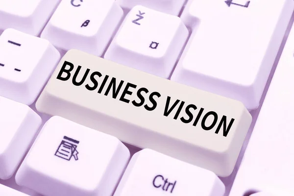 Escrevendo exibindo texto Business Vision. Conceito de Internet cresça seu negócio no futuro com base em seus objetivos Digitando Listas de Nome de Membro Online, Criando Novos Arquivos de Planilha — Fotografia de Stock