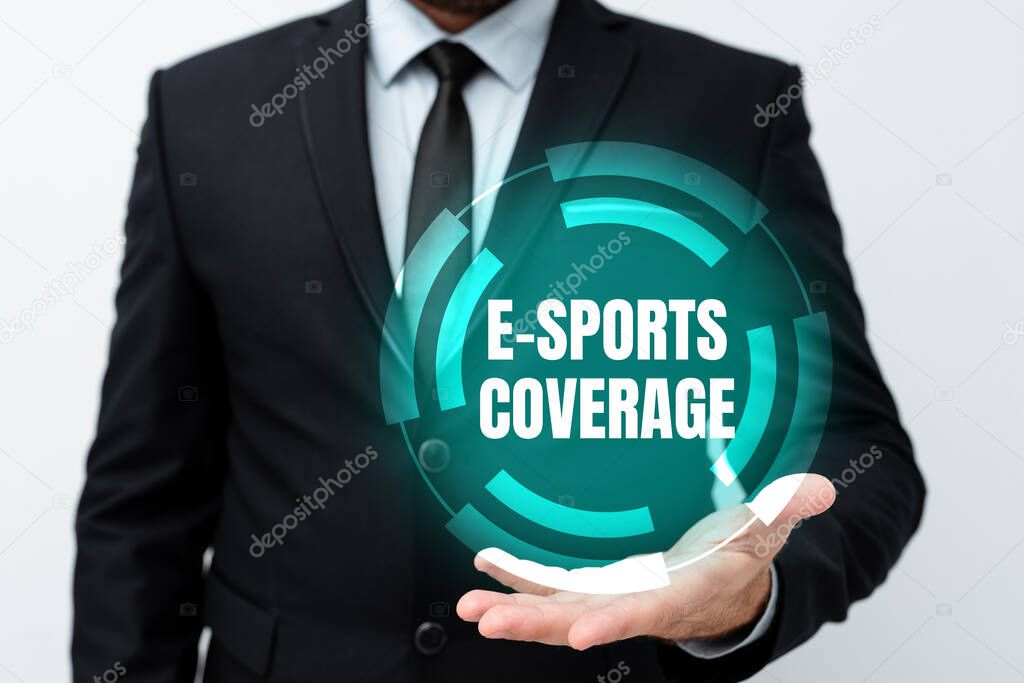 Conceptual caption E Sports Coverage. Business idea Reporting live on latest sports competition Broadcasting Presenting New Plans And Ideas Demonstrating Planning Process
