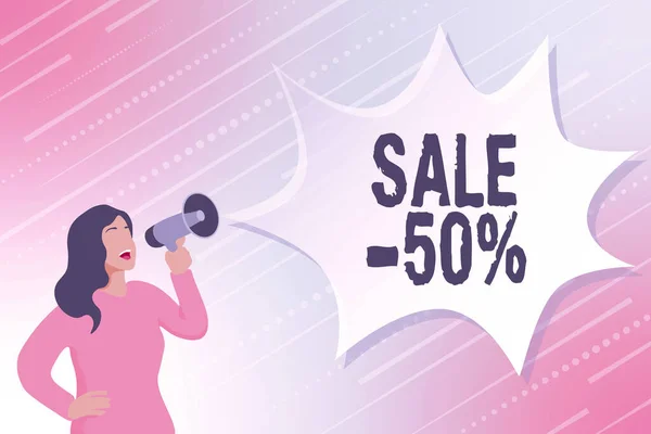 약 50% 에 달하는 것으로 알려져 있다. Business idea a promo price at 50% markdown Modern Data Processing Methods, Typing and Editing Online Articles — 스톡 사진