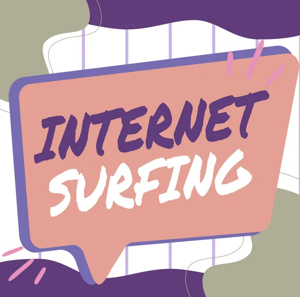 Pisanie wyświetlania tekstu Internet Surfing. Internet Concept przeglądanie setek stron internetowych przy użyciu dowolnej zainstalowanej przeglądarki Ilustracja pustego Big Chat Box for Waiting For Reklama. — Zdjęcie stockowe