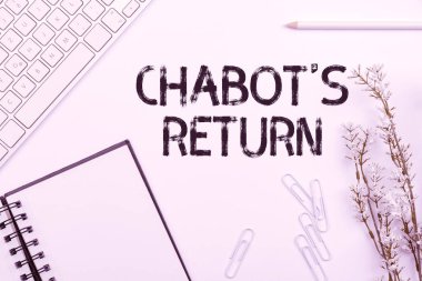 İlham, Chabot S 'in Dönüşü' nü gösteriyor. İş dünyası, sohbetin geri dönüşünü işitsel ya da metinsel yöntemle gösterir. Çoklu Koleksiyon Ofisi Kırtasiyesi Fotoğrafı Tablo Üzerine Yerleştirildi