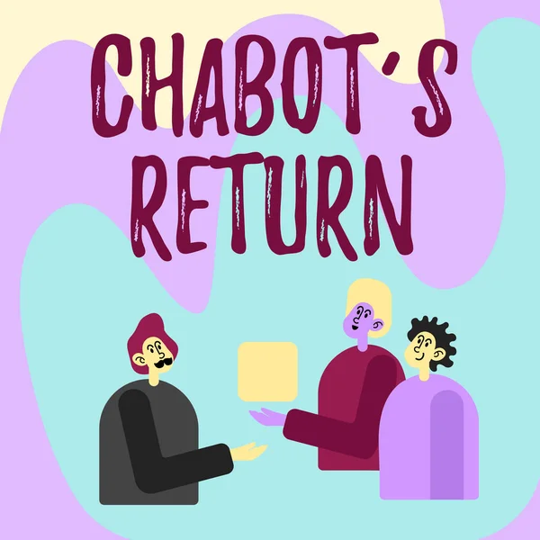 Handschrift Chabot S Return. Woord voor de terugkeer van gesprek via auditieve of tekstuele methode -42471 — Stockfoto
