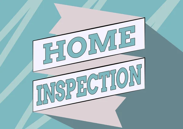 Hand writing sign Home Inspection. Business approach Examination of the condition of a home related property Folded Paper Sash Drawing In Zigzag Pattern.