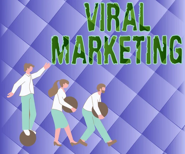 Visualización conceptual Marketing Viral. Concepto que significa que el consumidor alentó a compartir información a través de Internet ilustración del grupo que reúne su propia esfera pesada. — Foto de Stock