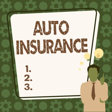 El yazısı metin oto sigortası. Bir iş adamının yeni şaşırtıcı fikirlerle ortaya çıkması durumunda finansal kayıplara karşı iş konsepti koruması.