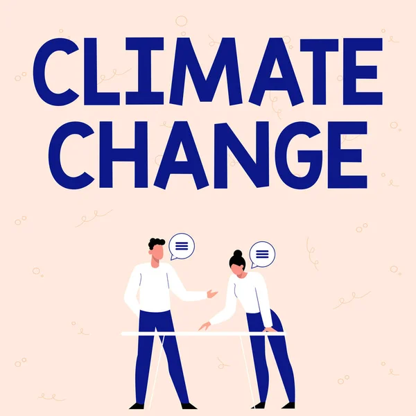 Sign displaying Climate Change. Word for change in the expected pattern of average weather of a region -42698 — Stock Photo, Image