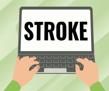 Kavramsal gösterim vuruşu. Bilgisayarda Fikir Ararken Çalışan Meşgul Elin Tıbbi İllüzyonu yüzünden hastaların bilincini kaybettiği kavramsal fotoğraf.