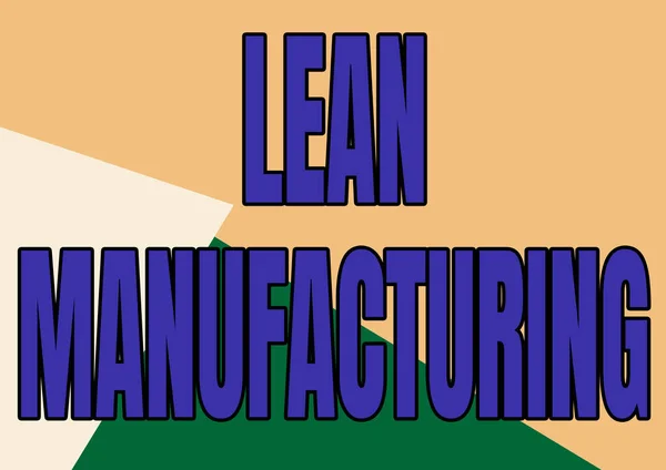 Вивіска, що відображає Lean Manufacturing. Інтернет концепція мінімізації відходів без жертви продуктивності лінії ілюстровані фони з різними формами і кольорами . — стокове фото