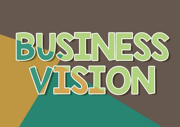 Käsinkirjoituskyltti Business Vision. Liikeidea kasvattaa liiketoimintaa tulevaisuudessa perustuu tavoitteisiisi Line Illustrated Taustat eri muotoja ja värejä. — kuvapankkivalokuva