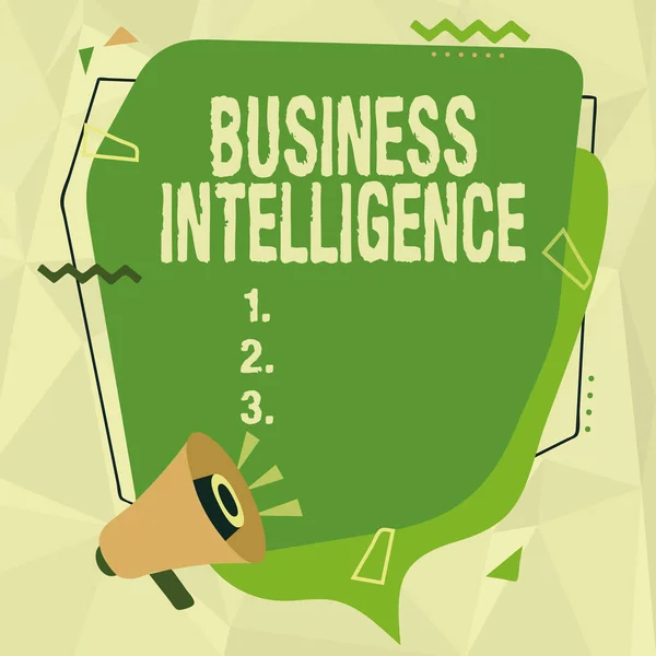 Inspiracja wykazująca oznaki Business Intelligence. Koncepcja internetowa Najlepsza praktyka informacji w celu optymalizacji wydajności rysunku Megafon Dokonywanie nowego ogłoszenia do czatu Cloud. — Zdjęcie stockowe