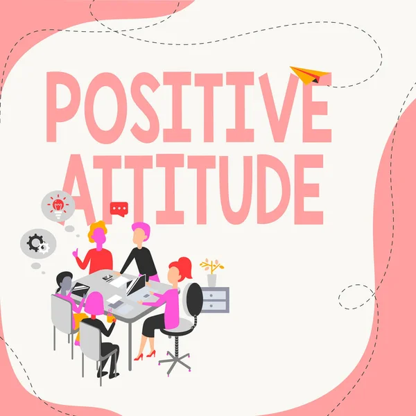 Conceptual display Positive Attitude. Internet Concept Being optimistic in Life Looking for good things Entering Office Worksheet Data, Listing Registered Online Members