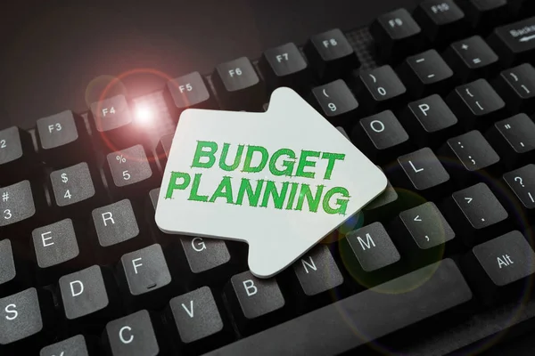 Text caption presenting Budget Planning. Conceptual photo The written description about current and future expenses Entering New Programming Codes, Typing Emotional Short Stories — Stock Photo, Image