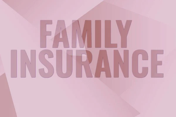 Handwriting text Family Insurance. Business overview paying a partial or full health care for relatives Line Illustrated Backgrounds With Various Shapes And Colours. — Stock Photo, Image
