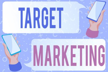 Metin işareti hedef pazarlamayı gösteriyor. İzleyici Hedefi Üzerine Yazılan Sözcük Soyut Yazı Yazma, Yaratma ve Yayınlama İnternet 'te Çalışmaları Yapan Müşterileri Seçen Müşteriler