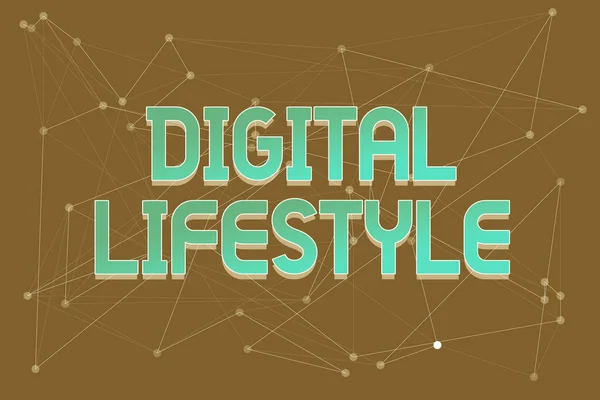Inspiración mostrando signo Digital Lifestyle. Concepto de negocio Trabajando a través de Internet World of Opportunities Line Fondos ilustrados con varias formas y colores. —  Fotos de Stock