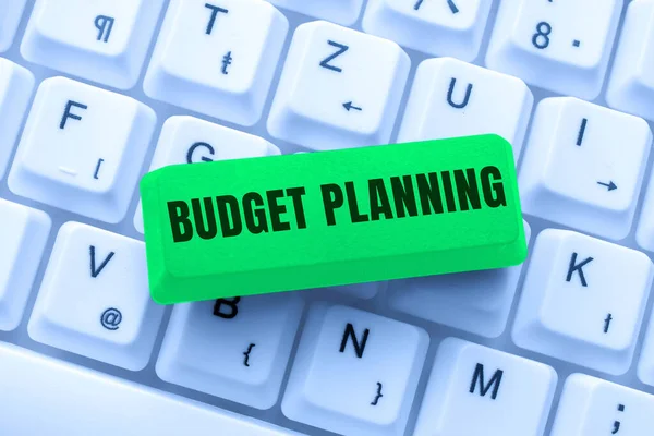 Writing displaying text Budget Planning. Word Written on The written description about current and future expenses Abstract Recording List Of Online Shop Items, Editing Updated Internet Data — 图库照片