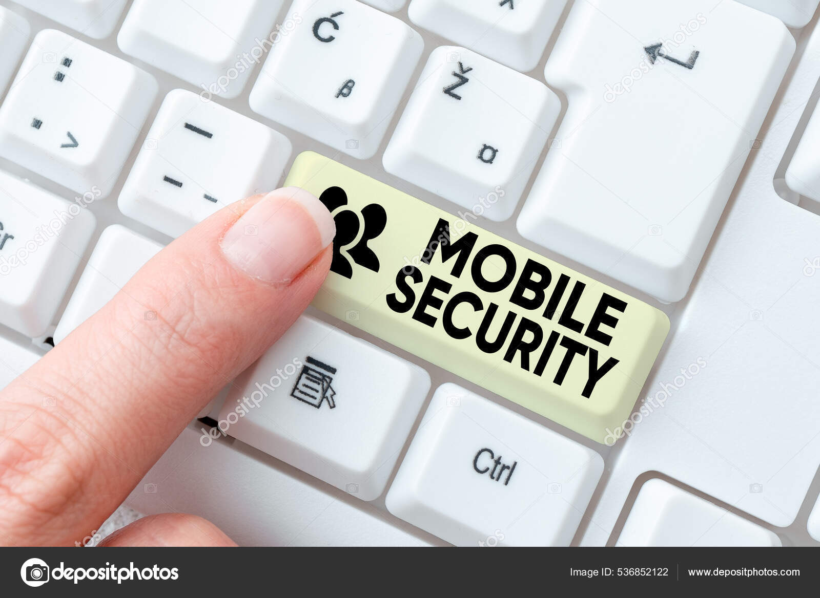 Концептуальный Дисплей Mobile Security. Слово Для Защиты.