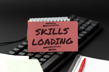 Skills Loading 'i gösteren metin işareti. İş genel görünümü, Soyut Daktilo Uygulama Hızı Daktilo, Programcı Hata Ayıklama Kodlarını uygularken zorluk derecesine işaret eder